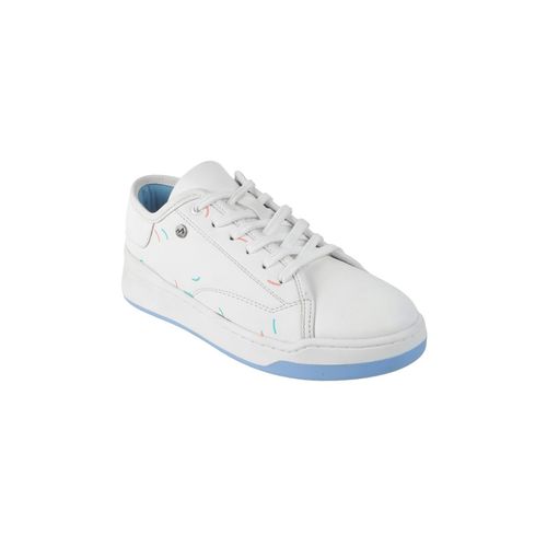 Metro Women White Lace Up Casual Sneakers (EURO 36)