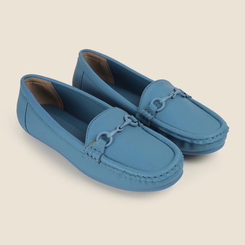 Buy Metro Women Blue Slip On Casual Loafers Online