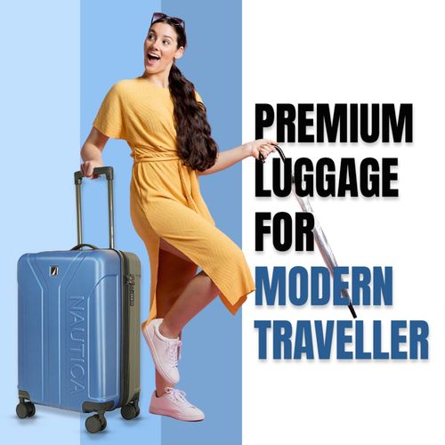 Buy Nautica Unisex ABS 20 Trolley Bag Navy Blue Online