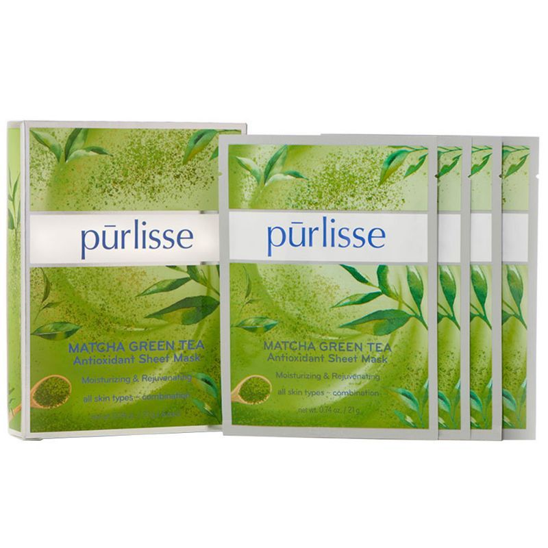 Purlisse Beauty Matcha Green Tea Antioxidant Sheet Mask - Pack of 6