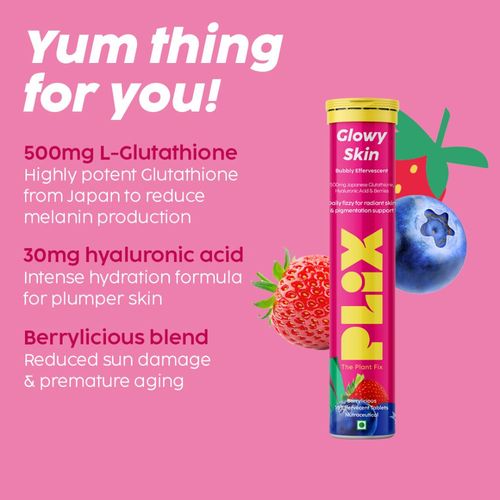 Buy Plix Glutathione Skin Glow 15 Effervescent Tablets And Pineapple Serum  Combo Online