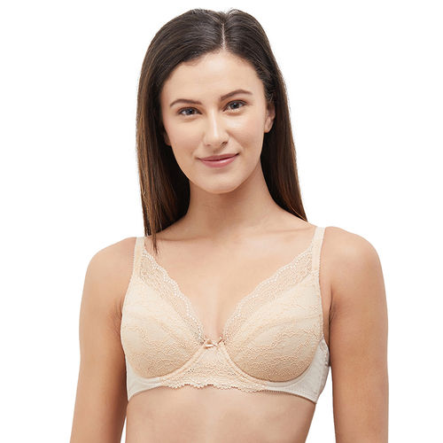 Buy Wacoal Lure Padded Wired Full Coverage Fashion Bra - Brown (34E) Online