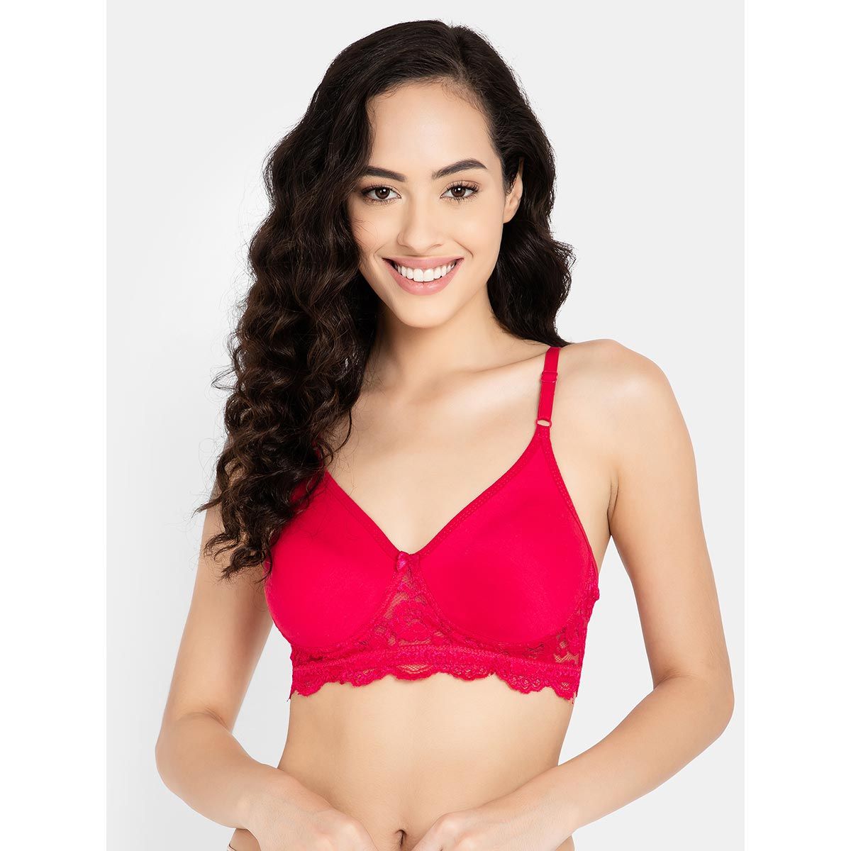 Buy Clovia Cotton Rich Solid Non-Padded Full Cup Wire Free T-shirt Bra -  Dark Pink online