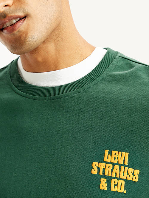 green levi crew neck sweatshirt