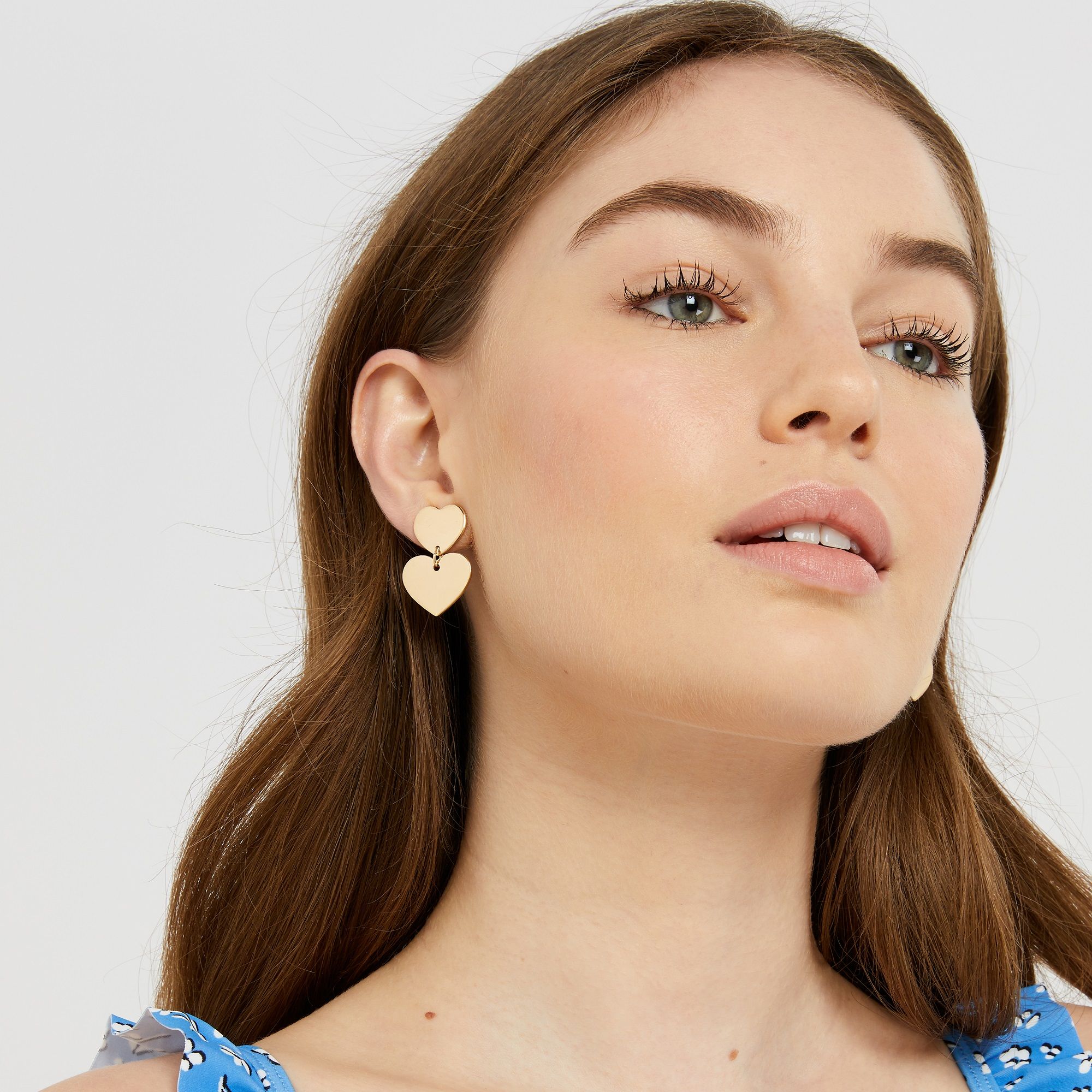 Accessorize London Double Heart Short Drop Earrings Buy Accessorize London Double Heart Short