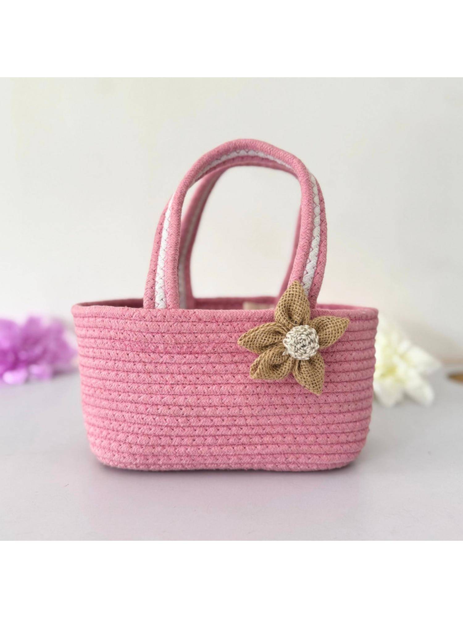 JASMEY HOMES Pink Room Hamper Basket Style Handbag For Gifting