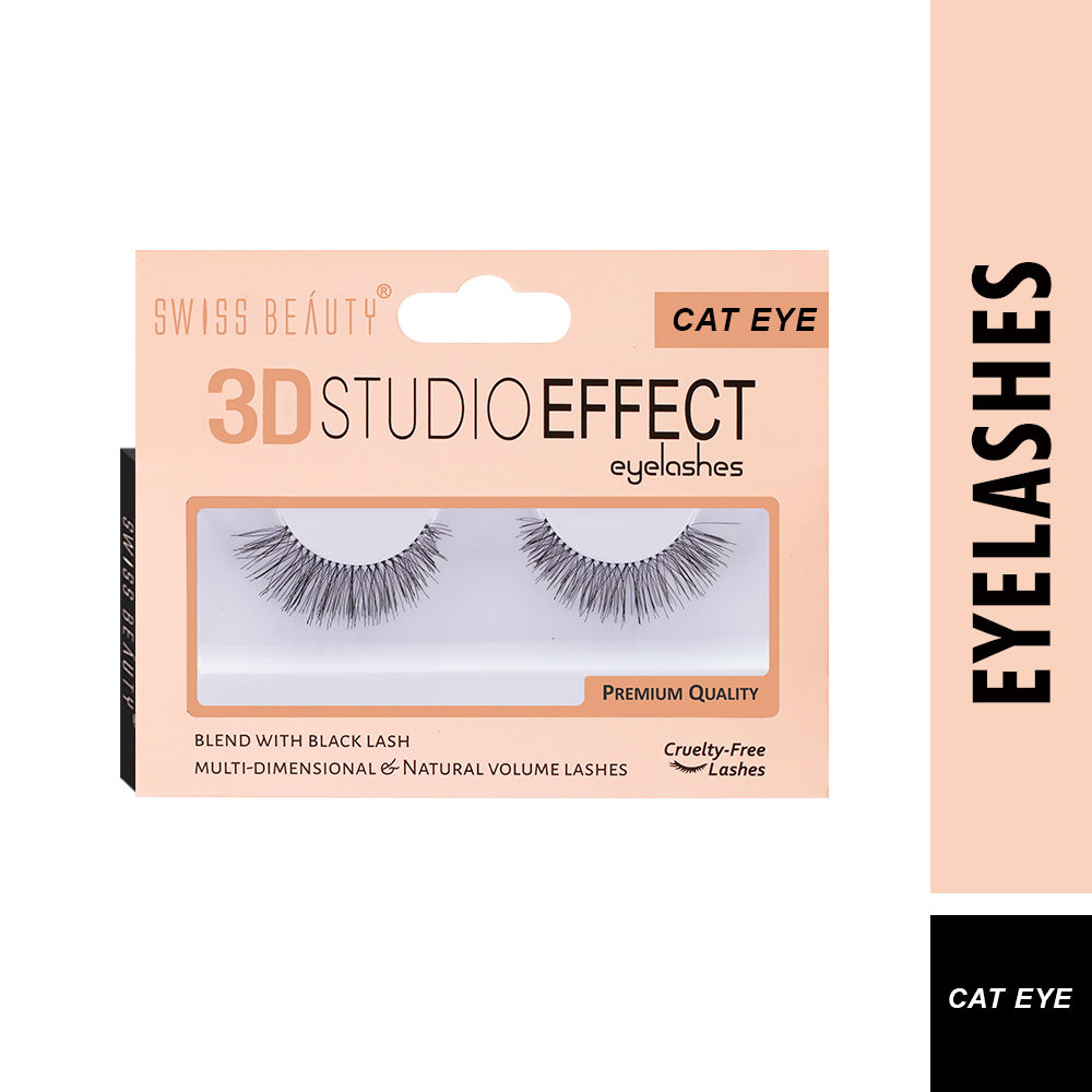 Swiss Beauty 3d Studio Effect Eyelashes - Cat Eye: Buy Swiss Beauty 3d  Studio Effect Eyelashes - Cat Eye Online at Best Price in India | Nykaa