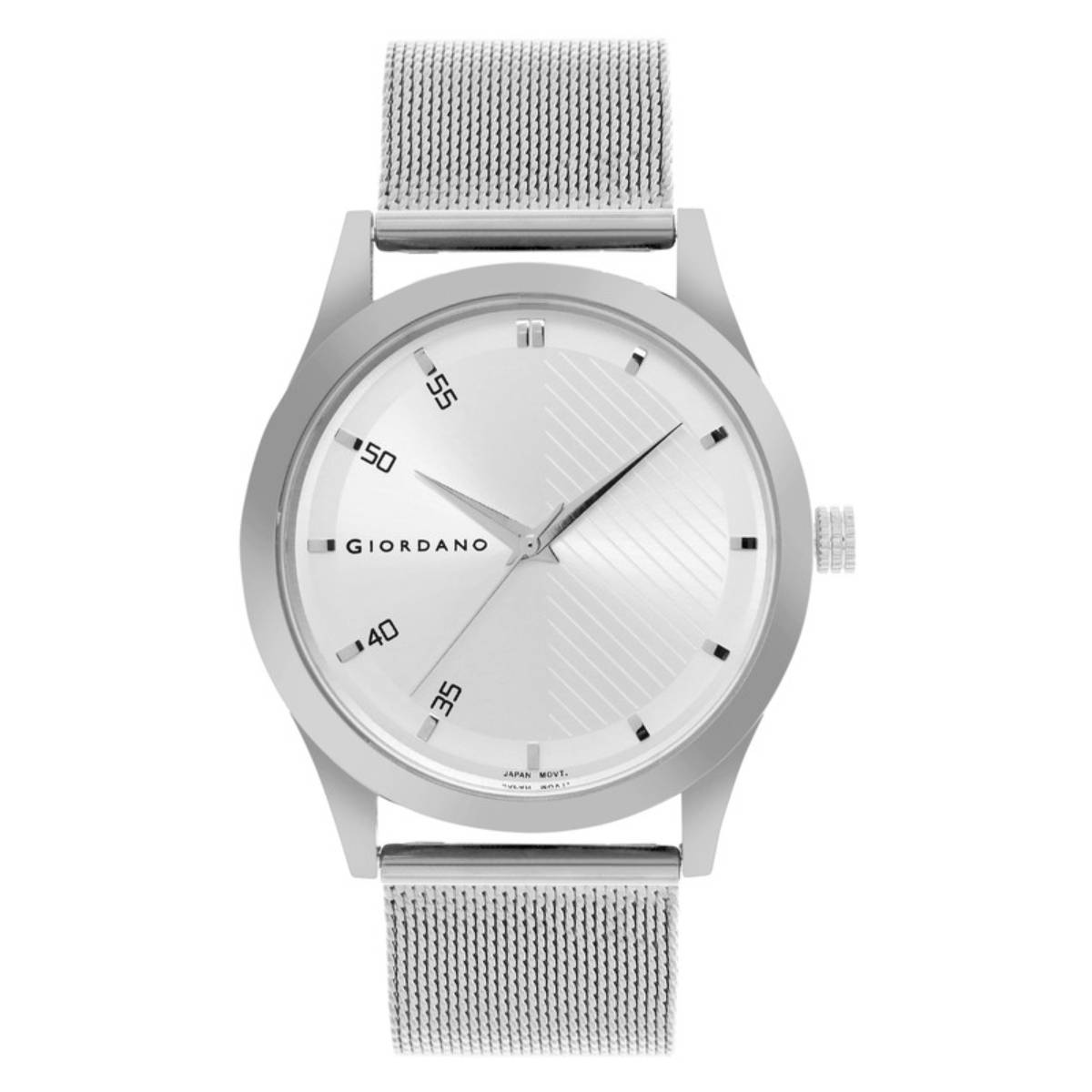 Giordano Men Analog Metal Strap 3 Hands Mechanism Wrist Watch - Silver (GZ-50110-22) (M)