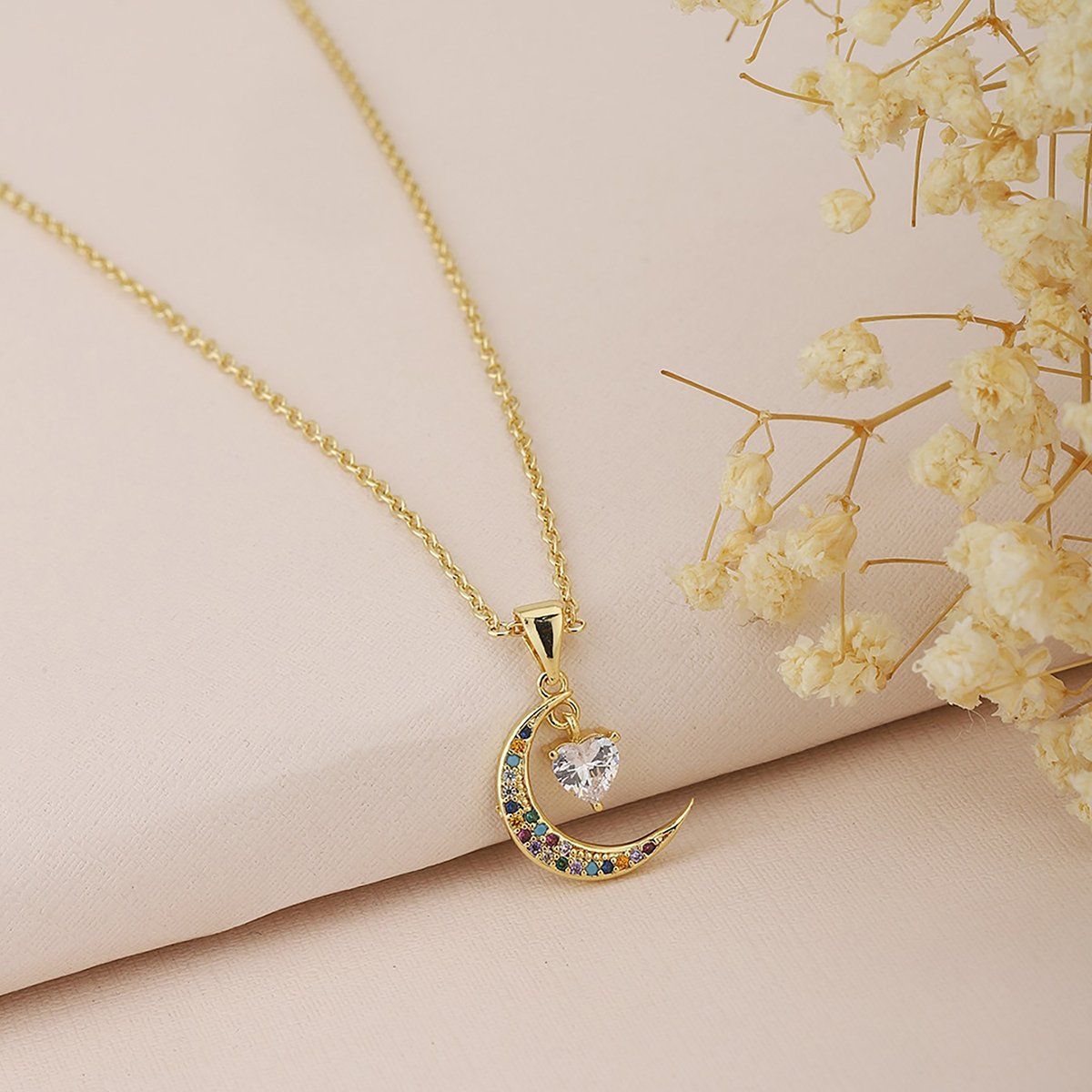 MoMuse | 9kt Gold Moon & Star Necklace