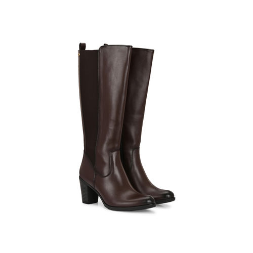 Delize Brown Vegan Leather High Heel Knee High Casual Boots (UK 8)