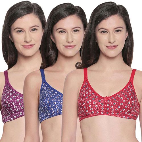 Buy BODYCARE Women's Cotton Non-Wired Full-Coverage Bra (Pack of 3