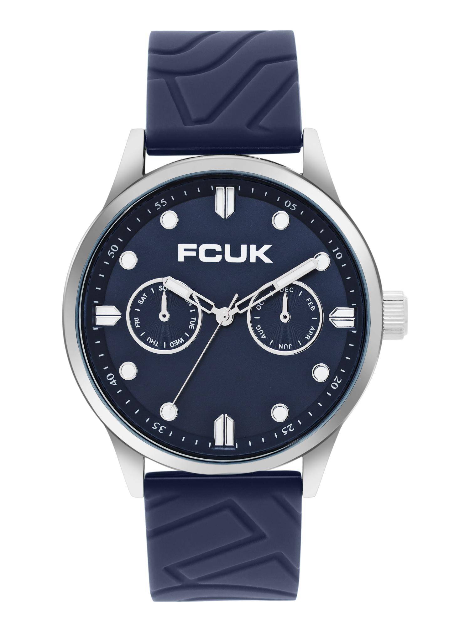 FCUK Men Trackor Round Blue Dial Analog Watch - FC182U (M)