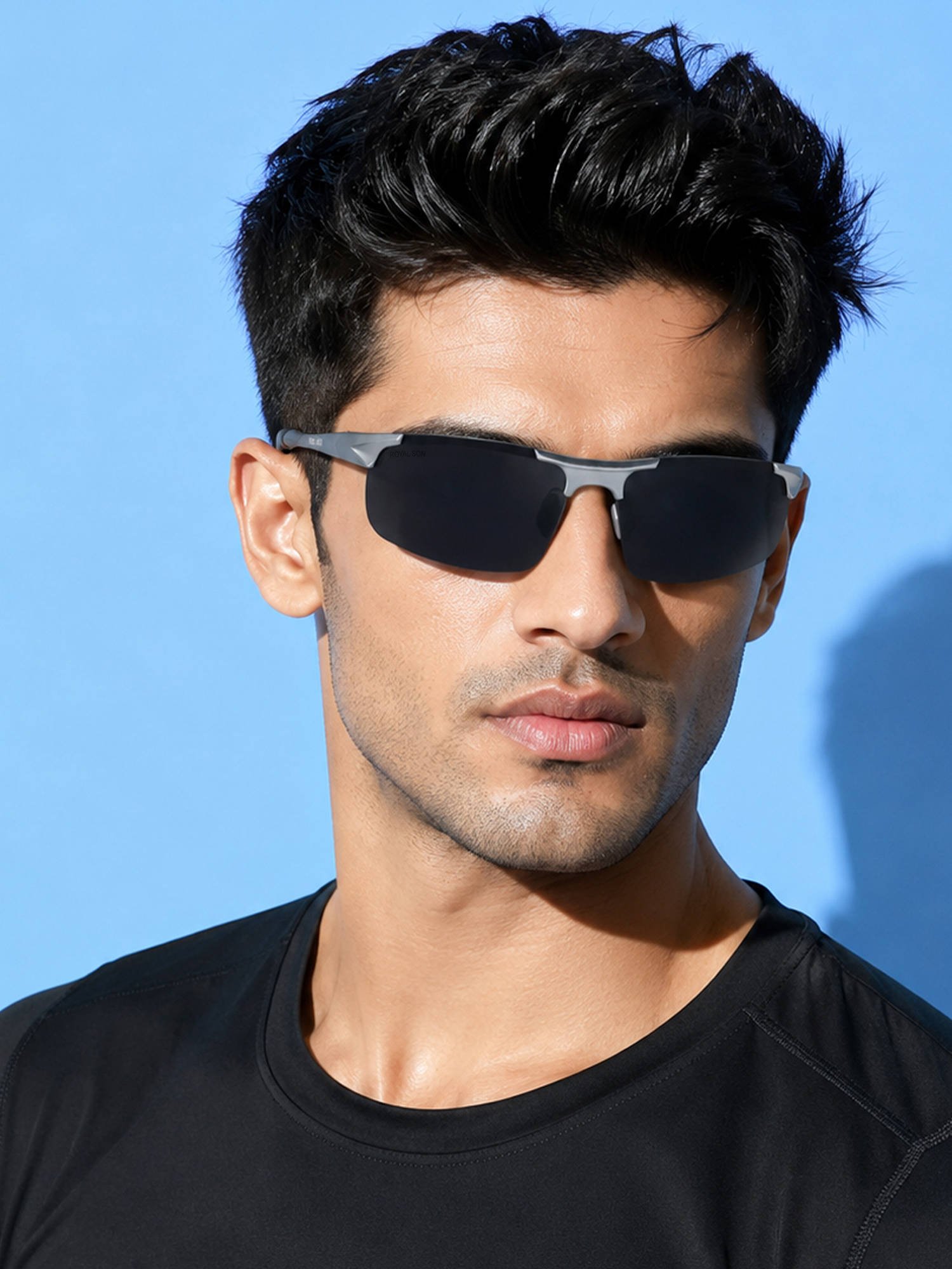 Royal Son Black Polarized Sports Sunglasses