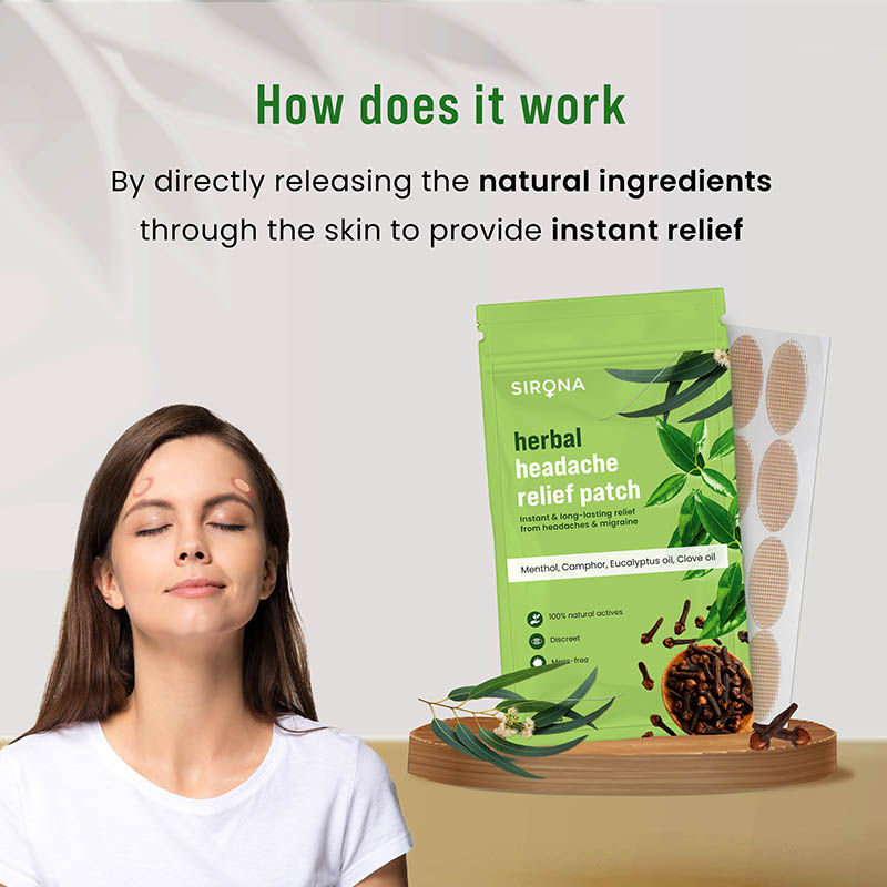 Sirona Herbal Pain Relief Patches for Headaches and Migraine (16