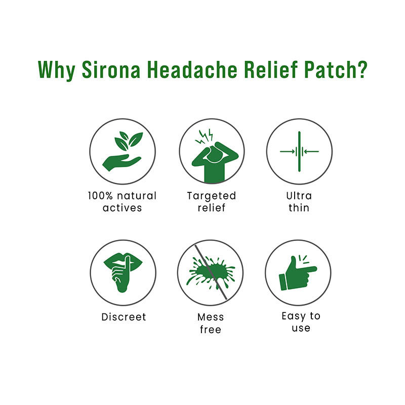 Sirona Herbal Pain Relief Patches for Headaches and Migraine (16