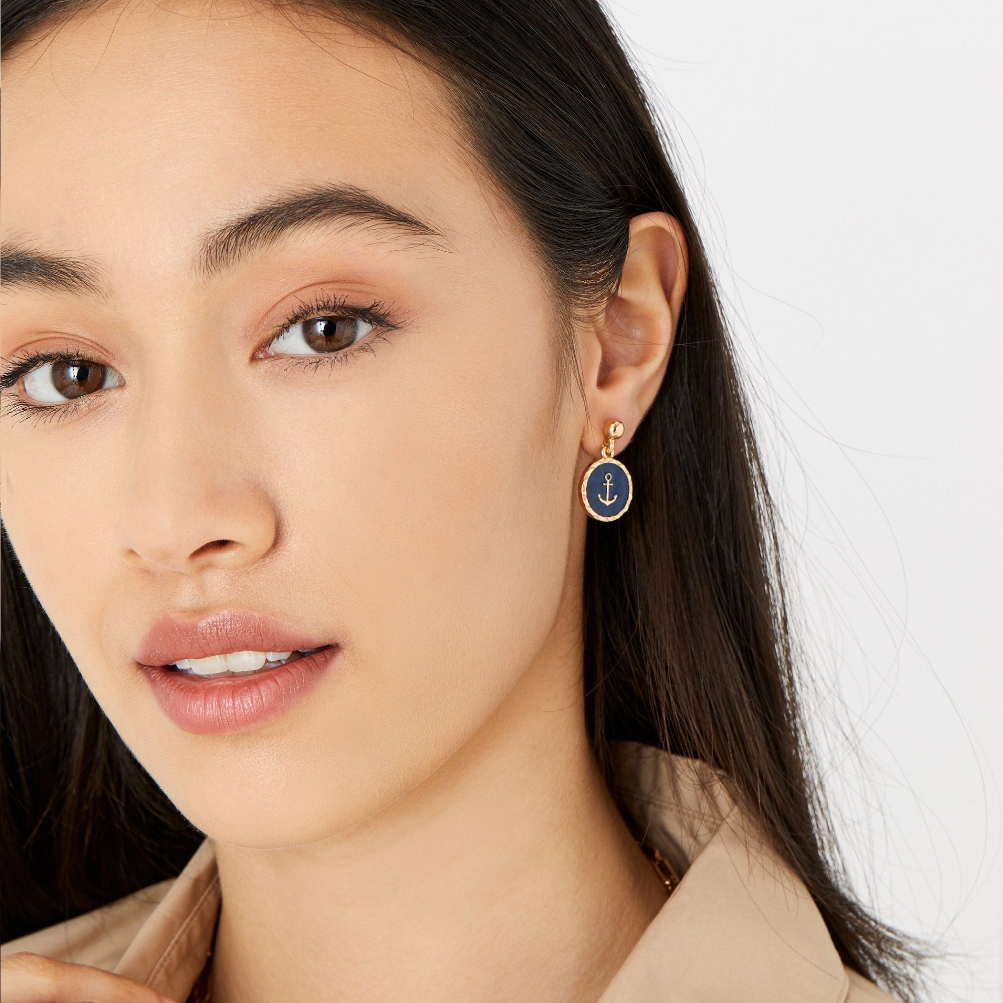 Accessorize London Women's St Ives Enamel Anchor Short Drops Earring