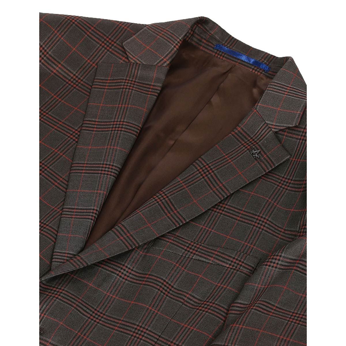 QZI Men's Suit Plaid Notch Lapel Two Button Checked Three Pieces Set  Burgundy at Amazon Men's Clothing store