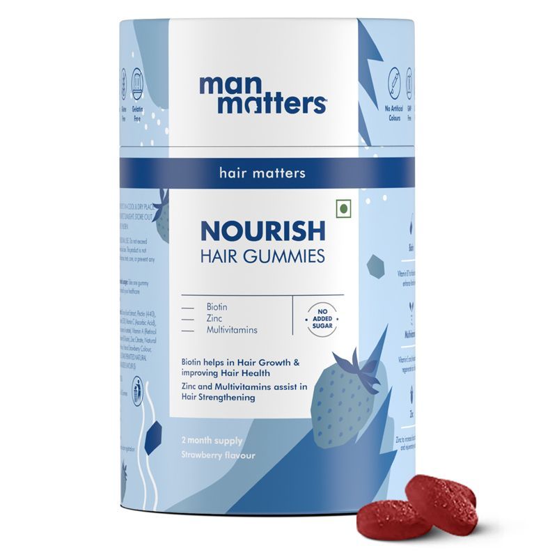 Man Matters Biotin Hair Gummies For Hair Growth With Multivitamin & Zinc