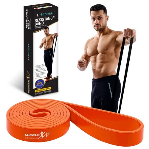 MuscleXP Drfitness+ Resistance Loop Band For Men Women, Physical Therapy,  Orange 35-48 Kg