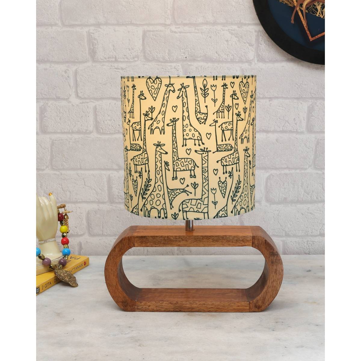 Homesake Wood Table Lamp Walnut Oblong Savannah