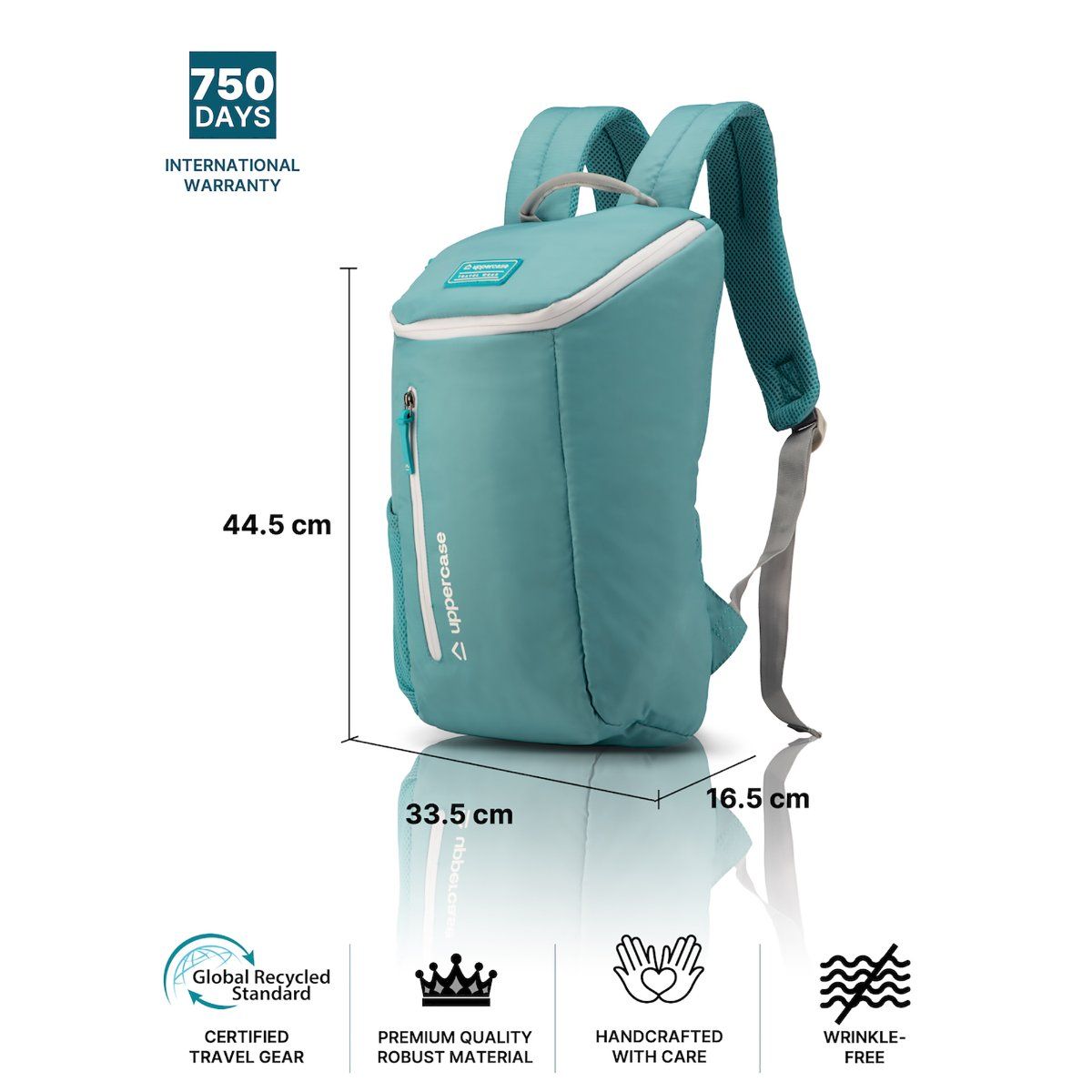 Uppercase Compact Laptop Backpack 5A Max Teal (L): Buy Uppercase ...