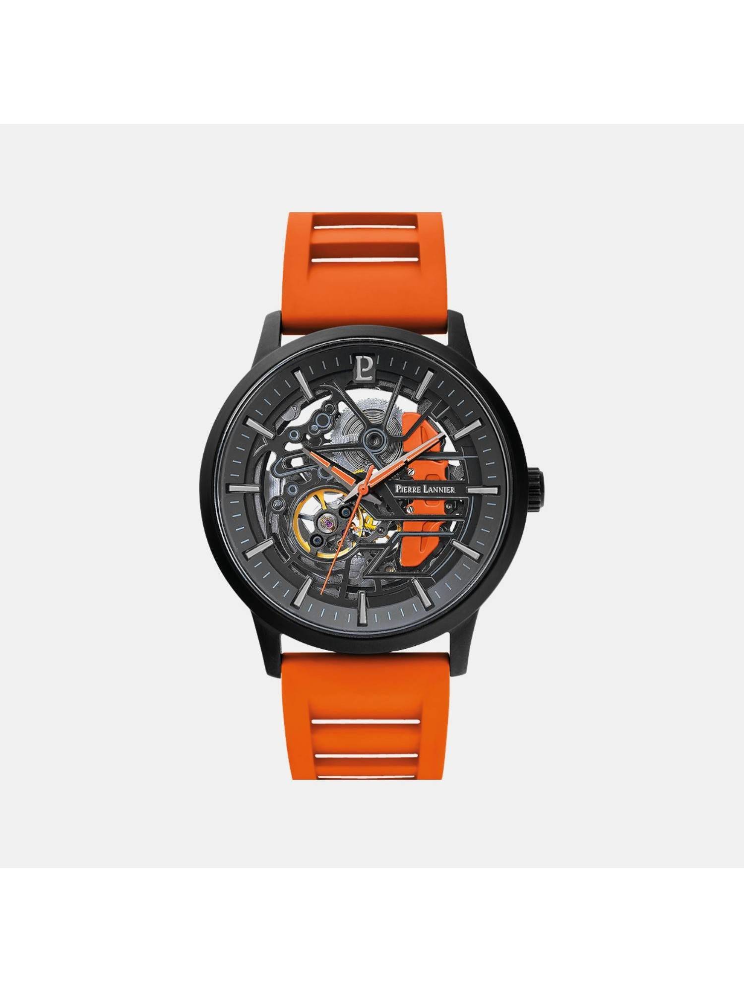 Pierre Lannier Black Rubber Analog Watch (341A499) (M)