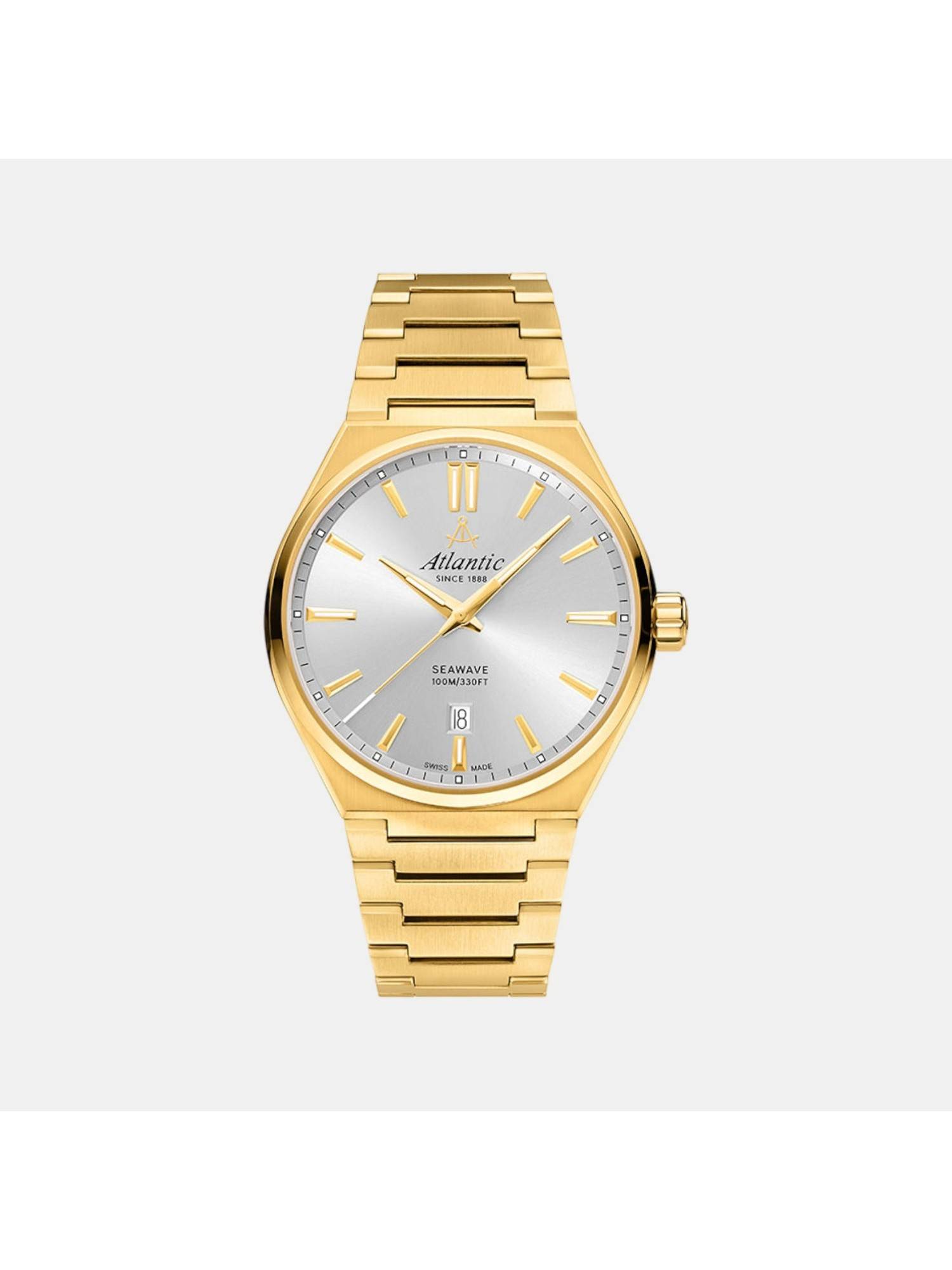 Atlantic Silver Stainless Steel Analog Watch (58366.45.21) (M)