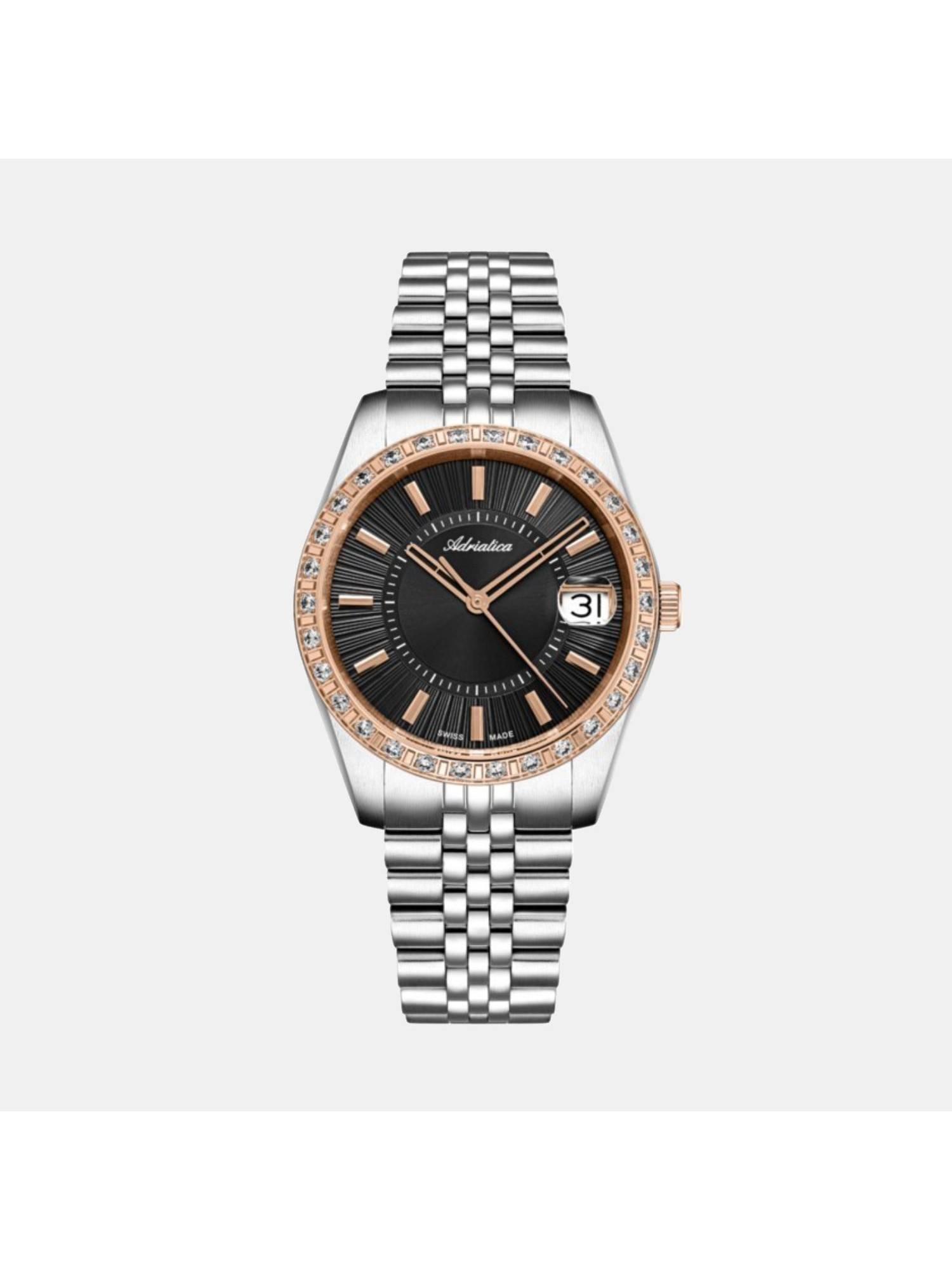 Adriatica Black Stainless Steel Analog Watch (A3801.R116Qz) (M)