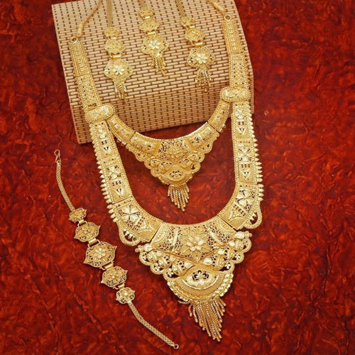 Sukkhi Luxurious 24 Carat Gold Plated Rani Haar Bridal Necklace Set for  Women (NYKSUKHI01041)