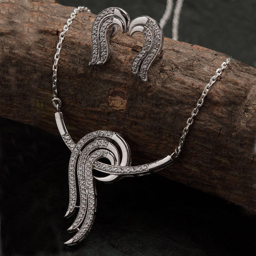 Buy CLARA Sterling Silver Rhodium Plated Zoe Pendant Earring