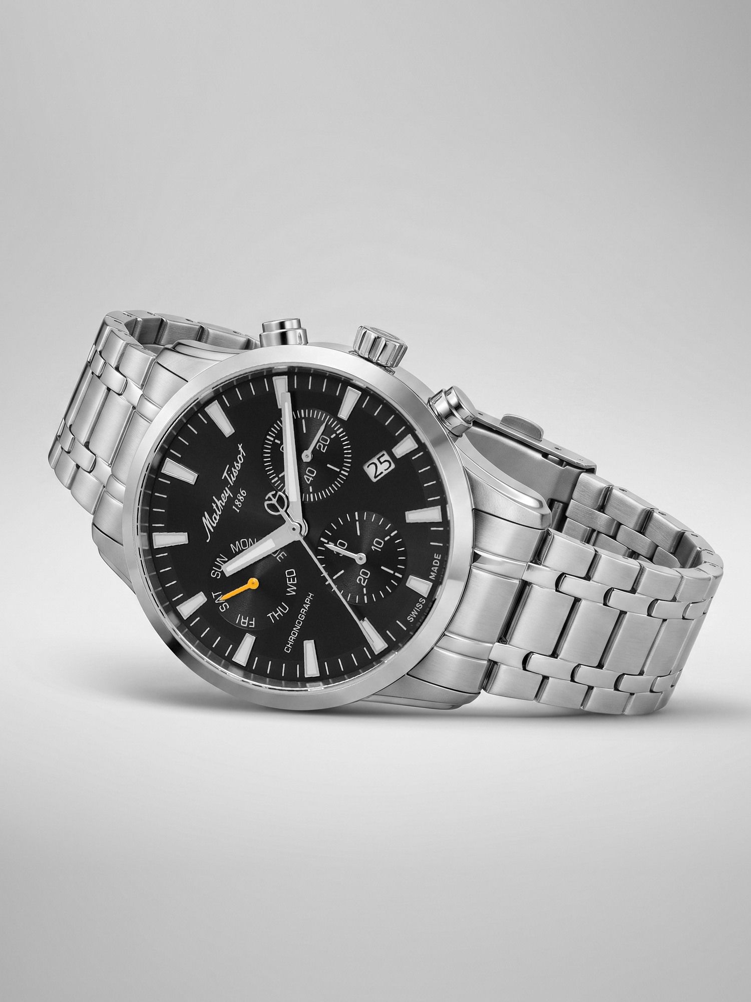 Buy Mathey-Tissot Ares Chrono Stainless Steel Black Dial Watch For