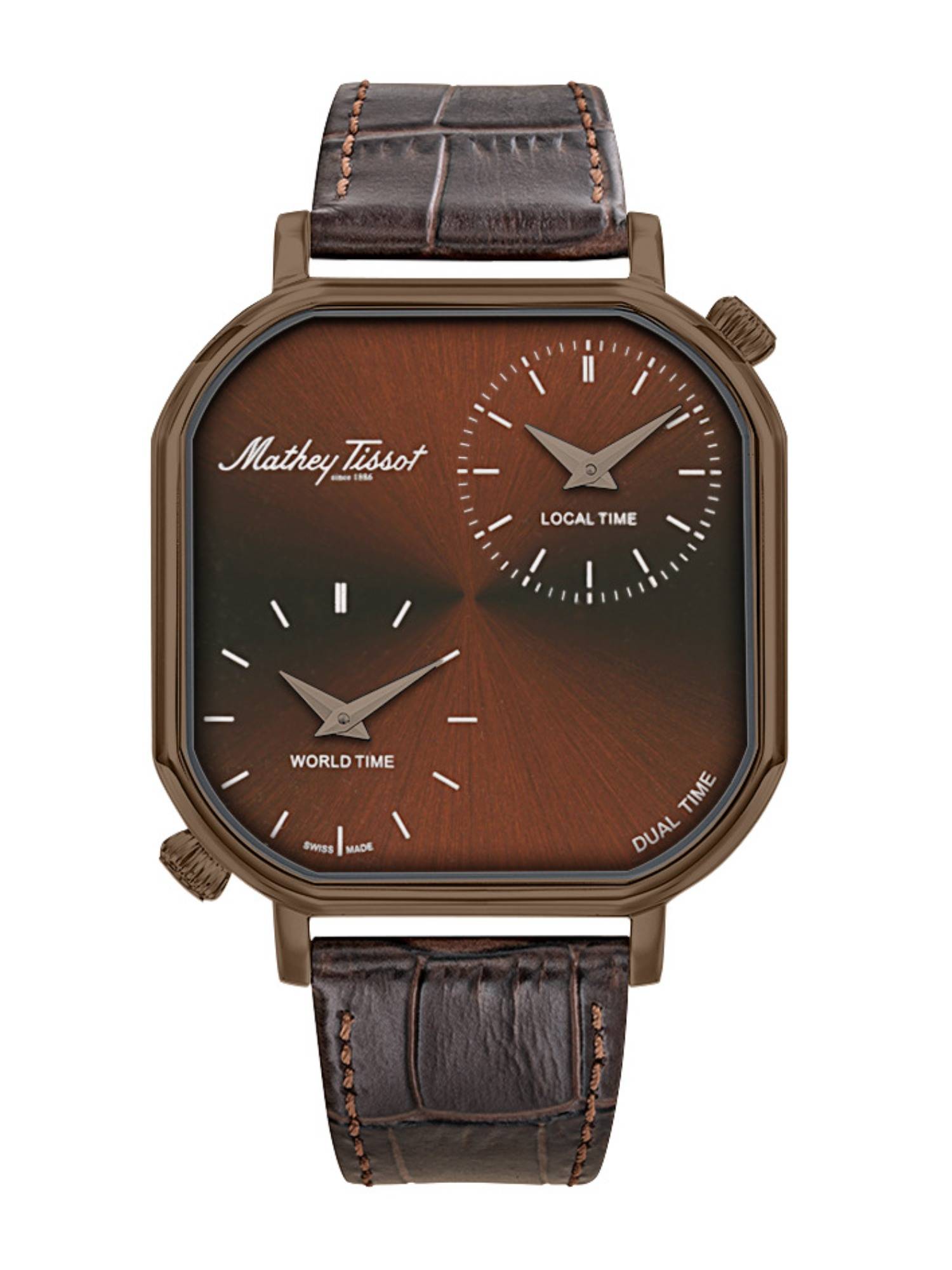Buy Mathey-Tissot Monsoon Dual-Time Stainless Steel Brown Dial