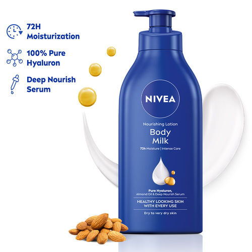 NIVEA Deep Moisture Serum Vit E Body Lotion 72H Intense Moisturization Almond Oil Dry Very Dry Skin