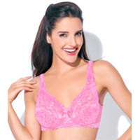 Zivame Floral Print Scalloped Lace Neck Padded Wired Bra (A-E