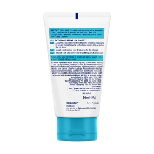 Nivea Face Wash Total Face Clean Up Buy Nivea Face Wash Total Face Clean Up Online At Best Price In India Nykaa Check the hairline, near your.