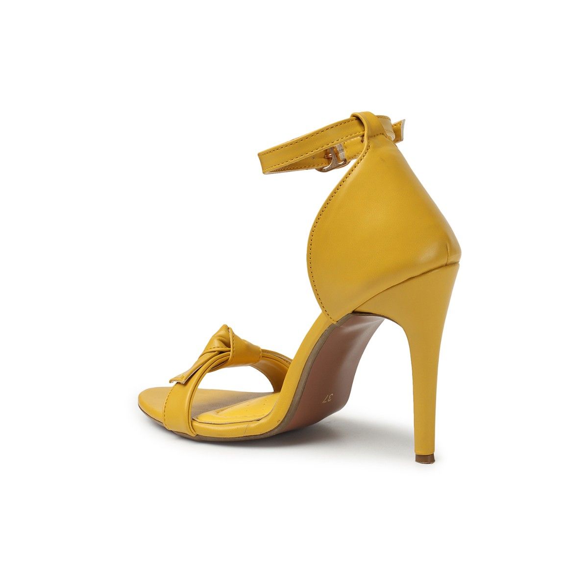 Mustard yellow strappy online heels