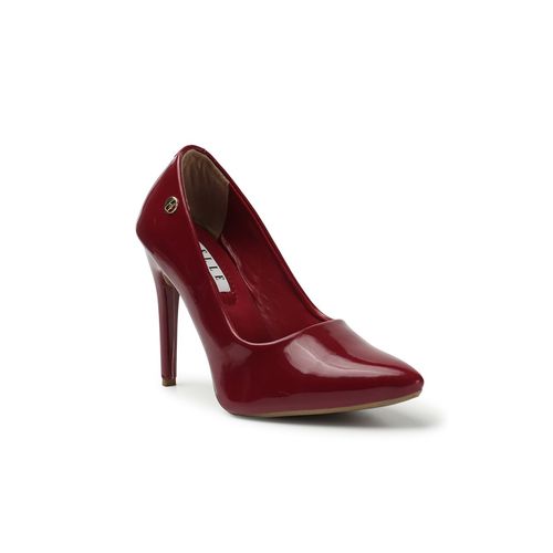 Buy ELLE Maroon Women Solid Heeled Pumps Online