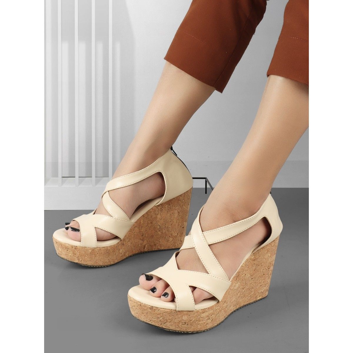 Cream best sale wedge heels