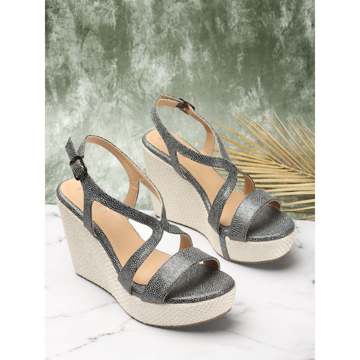 Womens silver 2024 wedge sandals