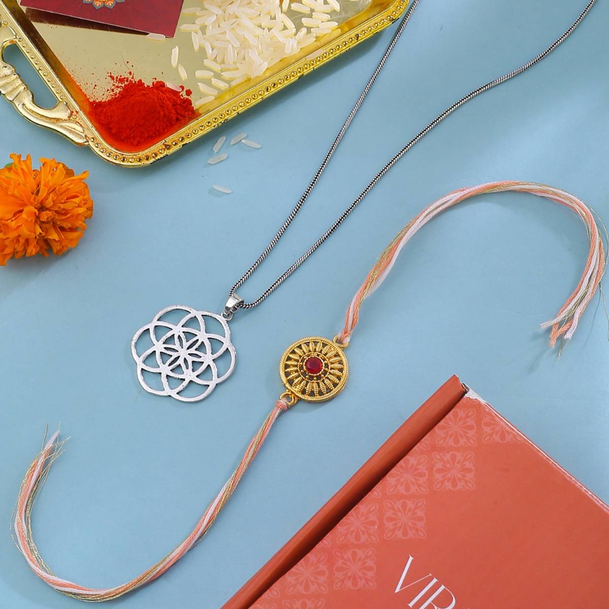 VIRAASI Rakhi for Brother with beauty Pendant Gift for Brother