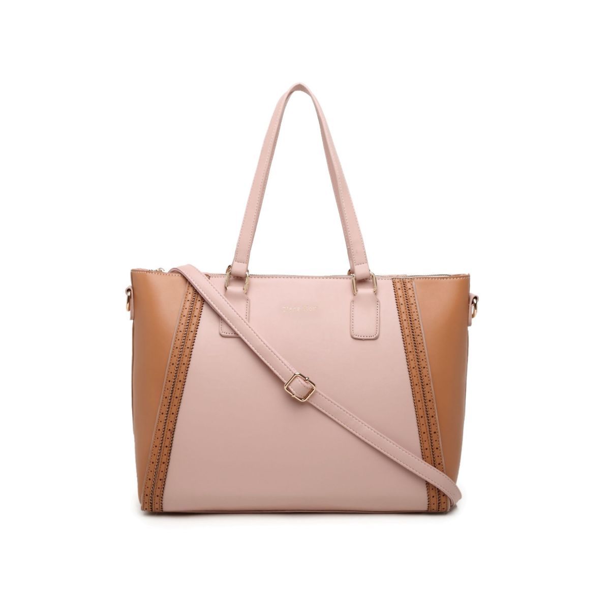 Buy Diana Korr Pink Solid Faux Leather Tote Bag Online