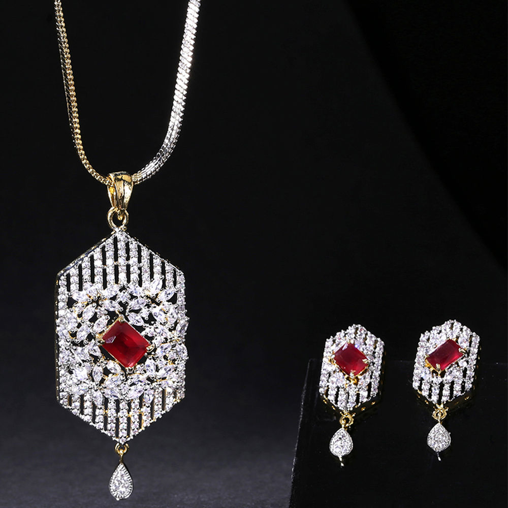 Yellow Chimes Designer American Diamond Studded Handcrafted Goldtoned