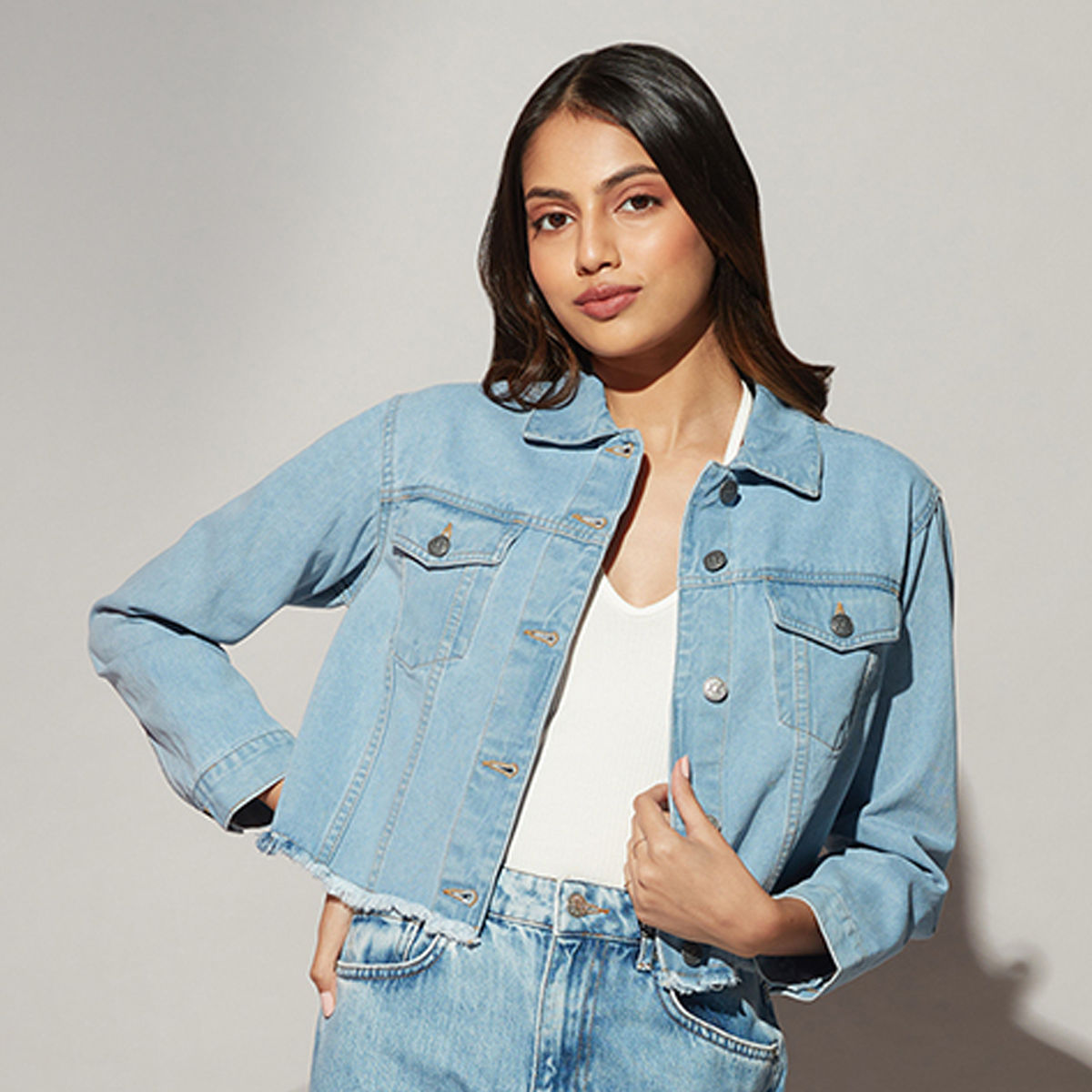 Just Quella Jean Jacket Women Oversized Denim Jacket India | Ubuy