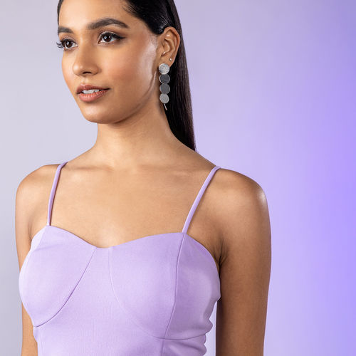 Buy RSVP by Nykaa Fashion Lilac Solid V Neck Bralette Crop Top online