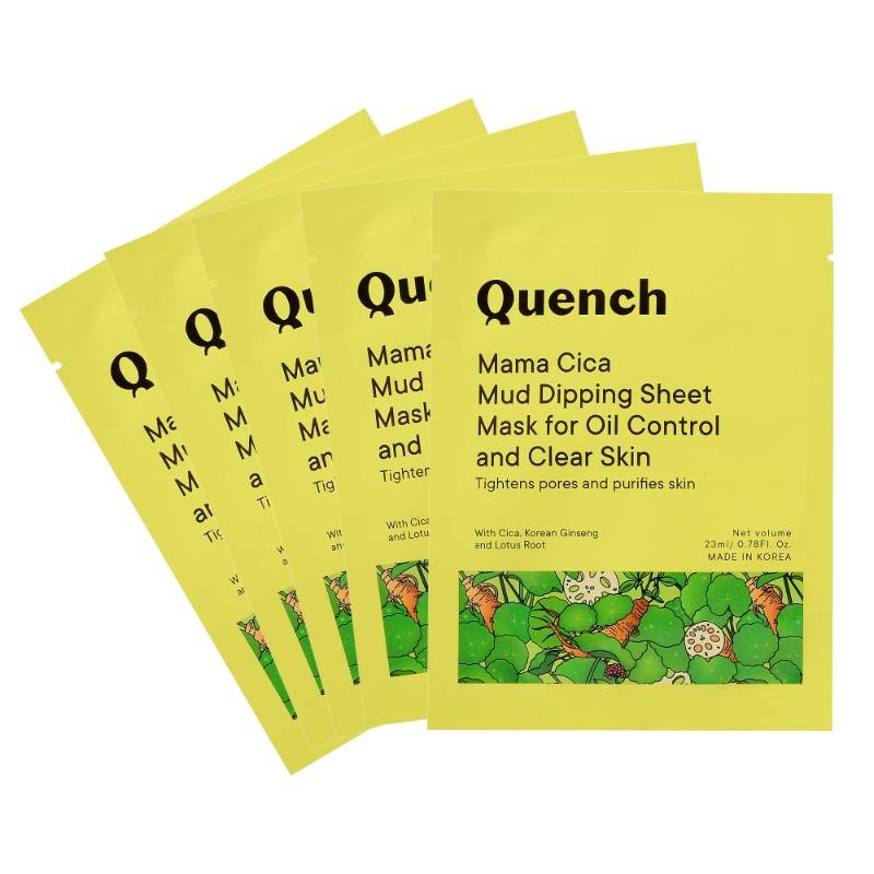 Quench Mama Cica Mud Dipping Sheet Mask For Oil Control And Clear Skin