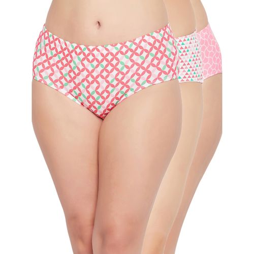 Buy Clovia Cotton Spandex Medium Waist Inner Elastic Hipster Panty (Pack of  3) Online