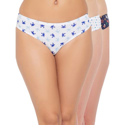 Buy Clovia Cotton Spandex Low Waist Inner Elastic Thong Panty (Pack of 3)  Online