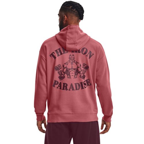 Under Armour Men Project Rock Headgear Heavyweight Terry Hoodie Pink