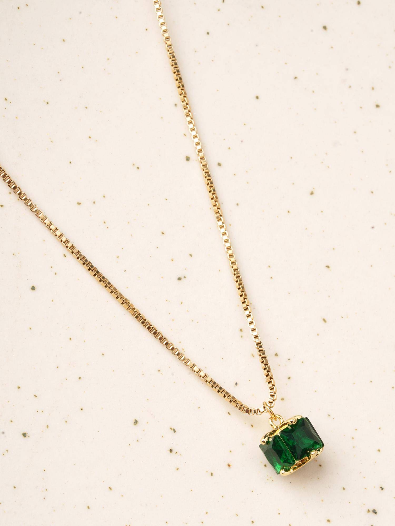 Palmonas Emerald Ice Pendant Necklace for Women - Waterproof and Anti-Tarnish