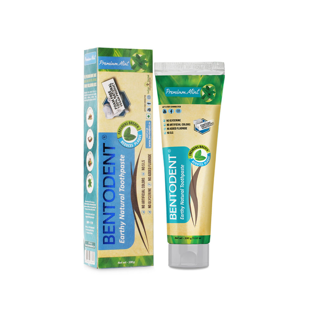 Bentodent Premium Mint Complete Care Toothpaste Natural,Vegan,SLS Free, Fluoride Free